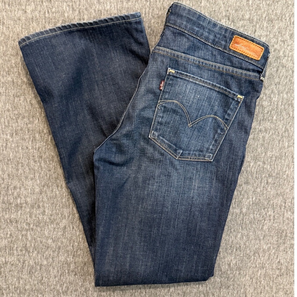 Levis Demi Curve Skinny Boot Jeans Dark Wash Blue Denim 31x32 Womens